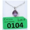 Image 1 : Sterling Silver Amethyst & Diamond Pendant