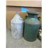 Image 1 : 2 Vintage Cans - 1 is a Milk Can with Lid