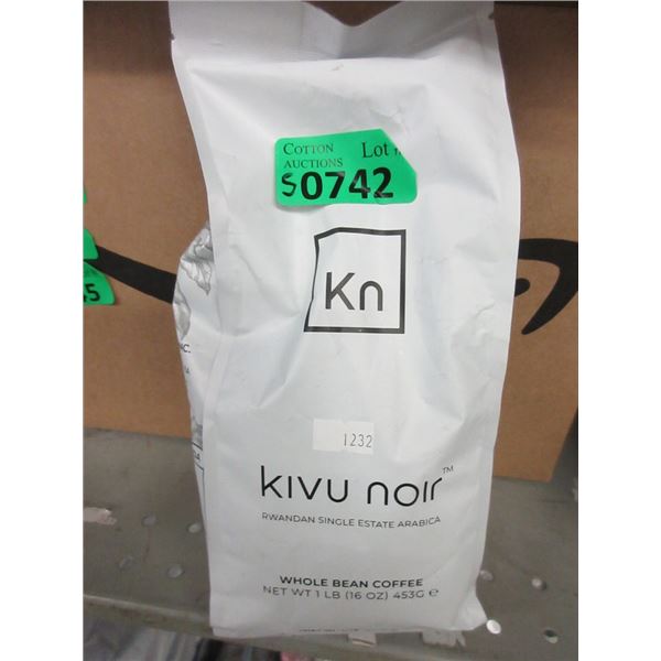 5 x 1 lb Bags of Kivu Noir Whole Bean Coffee