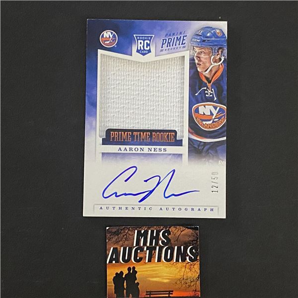 AARON NESS 2012-13 PANINI AUTO/JERSEY CARD #12/50 ONLY 50 MADE IN THE WORLD (ref2726)