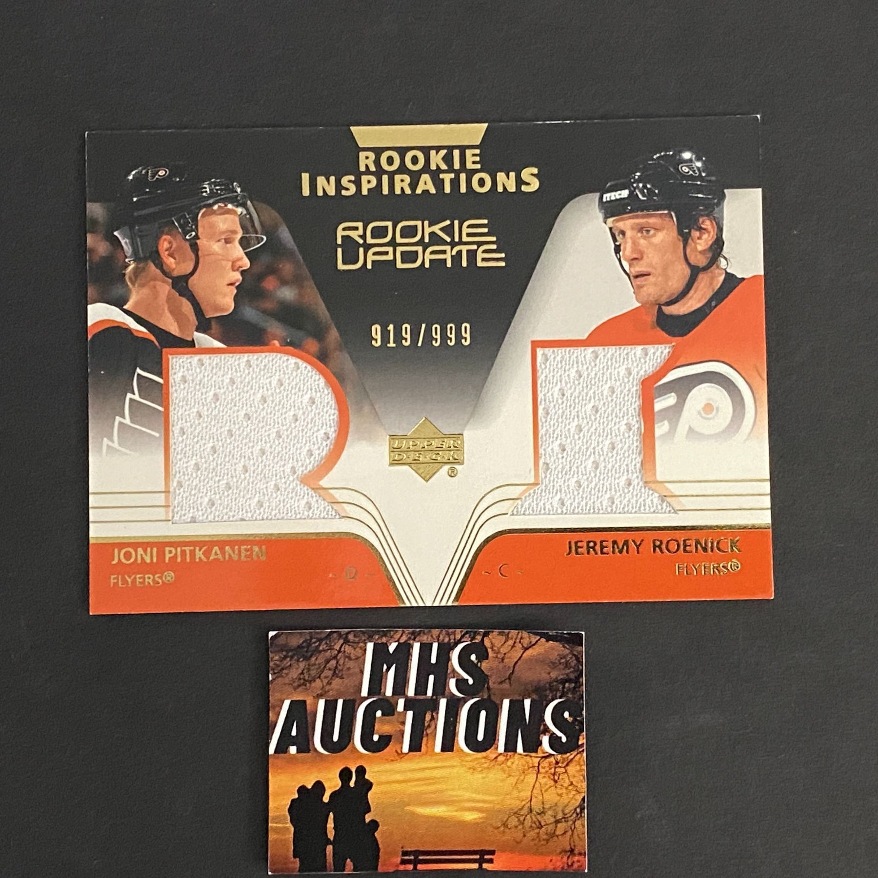 JEREMY ROENICK & JONI PITKANEN 2004 ROOKIE HOCKEY JERSEY CARD #919/999 ...