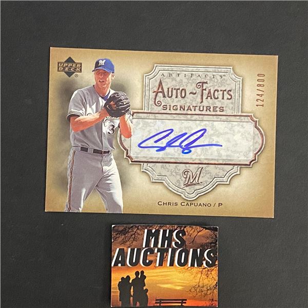 CHRIS CAPUANO 2006 U.D BASEBALL AUTOGRAPH CARD #124/800 ONLY 800 MADE IN THE WORLD (ref2828)