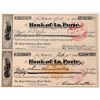 Image 1 : Bank of La Porte Check Pair  [123718]