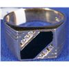 Image 1 : Diamond and Jet Gold Ring  [133846]