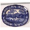 Image 1 : Staffordshire Wild Rose Blue & White Transferware Platter  [142404]