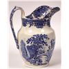 Image 2 : Staffordshire Blue & White Transferware Pitcher - Rare Pattern  [142407]