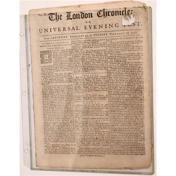 The London Chronicle (Newspaper), 1758  [127565]