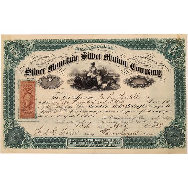 Silver Mountain Silver Mining Company Stock Certificate  [134538]
