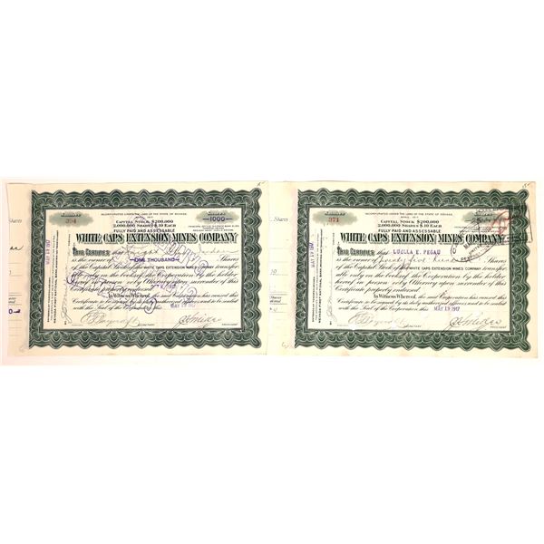 White Caps Extension Mines Stock Certificates  [143082]