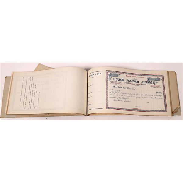 River Press Stock Certificate Book; 1880s  [146415]