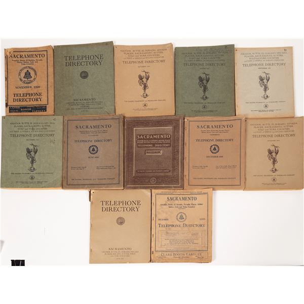 Sacramento Telephone Directories; 1920, 1925, 1929, 1931, 1934, 1937, 1939, 1940, 1942, 1944   [1448
