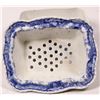 Image 2 : Staffordshire Blue & White Transferware Soap Dish 2 piece set