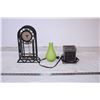 Image 1 : Clock,Nightstand lamp (working),Vase