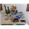 Image 1 : Miscellaneous Plates and Dishes, Bottles, household, wood wart (some items damaged)