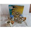 Image 6 : Household wine glasses, plates, serving bowl, ceramic teapot, cream + sugar set