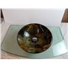 Image 2 : Glass CounterTop (3/4" thick) + Glass Sink Bowl + Metal Stand