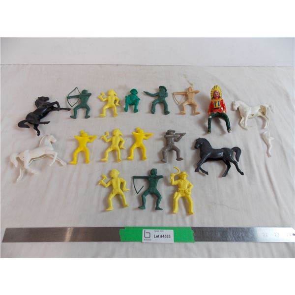 Assorted plastic toy figures - cowboys and indians