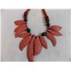 Image 3 : Wooden carved necklace + earring set