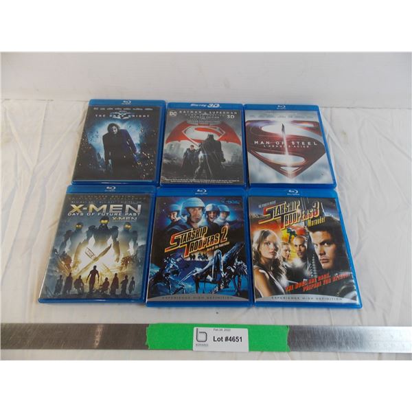 (6) assorted action blu-rays