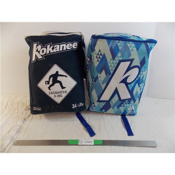 (2) Kokanee beer packs filled with various beer packs