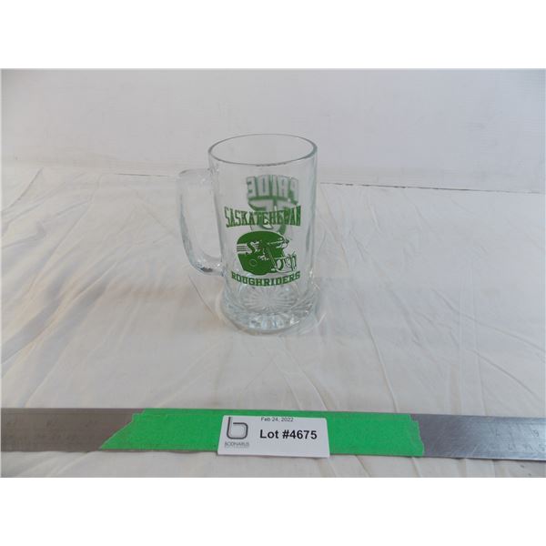 Sask Roughriders Pride '75 glass mug