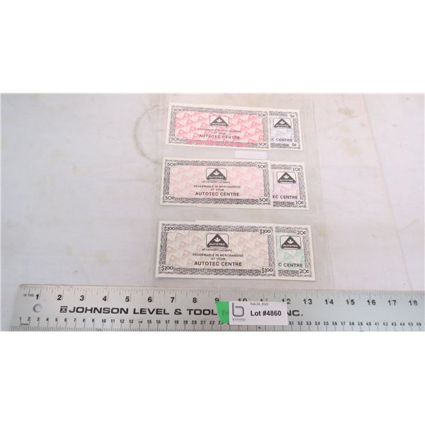 (6) misc Gas Bar coupons