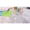 Image 5 : Plastic cups + saucers, glass butter dish + misc