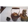 Image 2 : Copper Kettle, cast iron item + ornamets + misc