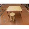 Image 1 : *Table + wood stool - table 3ftx30"x30" - stool is 26" tall