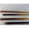 Image 2 : (3) pool cues (1) pool cue rest