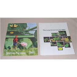 (2) JD Long Green Line/Modern Farming Catalogs--1965 & 1967