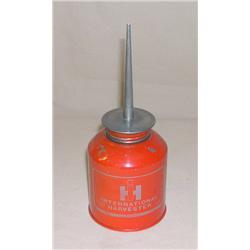 Red IH Oil Can w/ Silver Lettering from Hindsboro, IL
