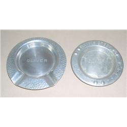 (2) Aluminum Oliver Ashtrays--one dated 1948