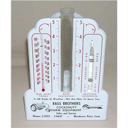 Super Rare COCKSHUTT 3-in-1 Raingauge-Thermometer-Barometer from Warehouse, Point, Conn