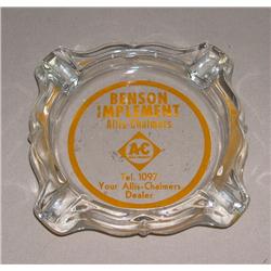 AC Glass Ashtray From Benson Implement