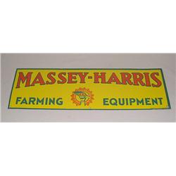 Rare Massey Harris Embossed Metal Sign