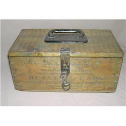 Western Blasting Caps Wood shell box made into a lock box