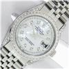 Image 1 : Rolex Mens Stainless Steel Mother Of Pearl Diamond Lugs Datejust Wristwatch With