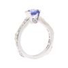 Image 4 : 1.00 ctw Sapphire and Diamond Ring - 18KT White Gold