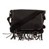 Image 1 : Yves Saint Laurent Black Canvas Fringe Flap Messenger Bag
