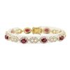 Image 1 : 9.32 ctw Ruby and Diamond Bracelet - 14KT Yellow Gold