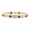 Image 2 : 9.32 ctw Ruby and Diamond Bracelet - 14KT Yellow Gold