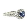 Image 1 : 2.47 ctw Round Brilliant Blue Sapphire And Diamond Ring - 14KT White Gold