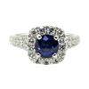 Image 2 : 2.47 ctw Round Brilliant Blue Sapphire And Diamond Ring - 14KT White Gold