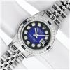 Image 2 : Rolex Ladies Stainless Steel Blue Vignette Diamond & Sapphire Datejust Wristwatc