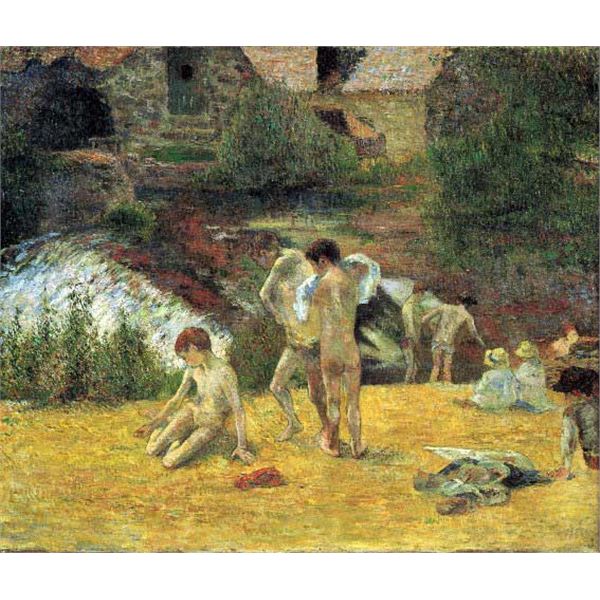 Paul Gauguin - Bathing in the Mill of Bois d'Amour