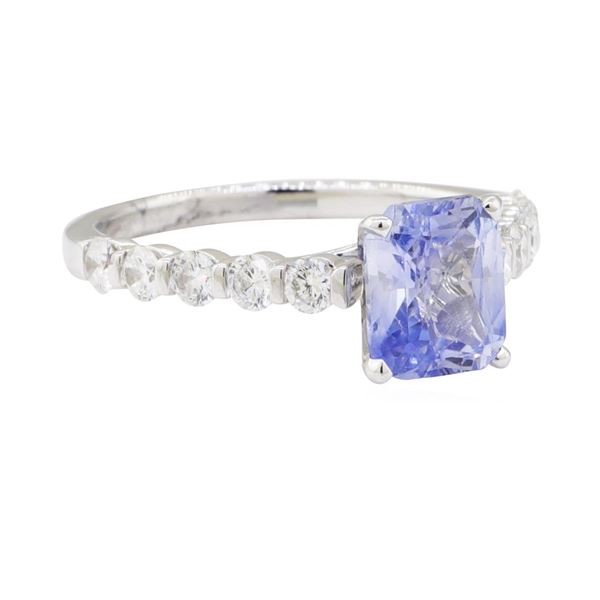 2.34 ctw Sapphire and Diamond Ring - 18KT White Gold