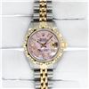 Image 3 : Rolex Ladies 26 2T Pink MOP Baguette 18K YG Diamond Bezel Serviced And Polished