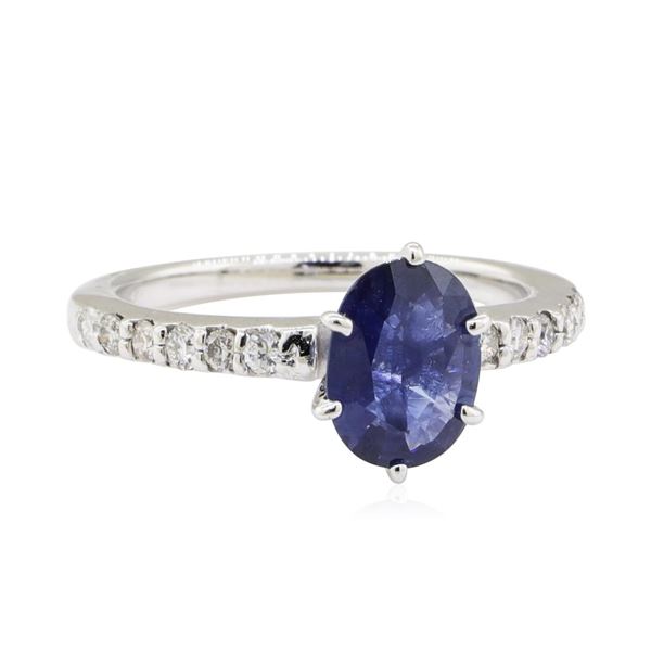 1.25 ctw Sapphire and Diamond Ring - 14KT White Gold