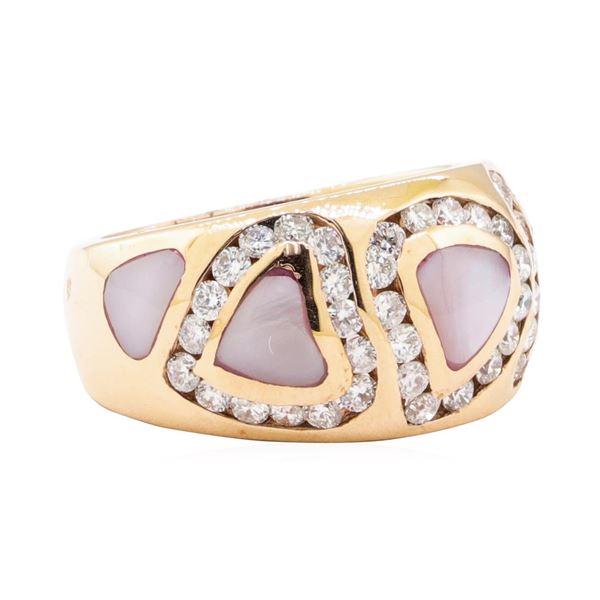 0.95 ctw Diamond and Mother of Pearl Ring - 14KT Rose Gold